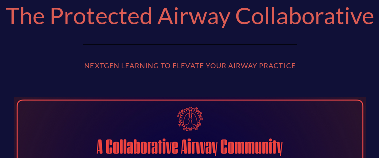 Captura de pantalla del lloc web The Protected Airway Collaborative