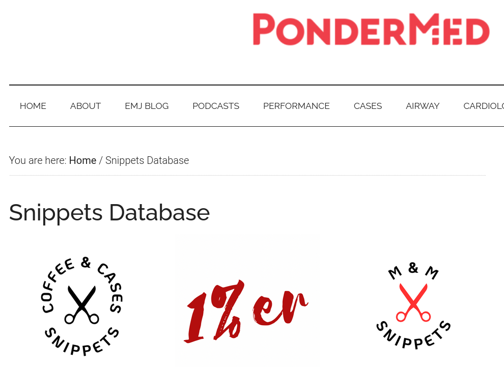 Captura de pantalla de la base de dades de píndoles educatives a la web PonderMed.com