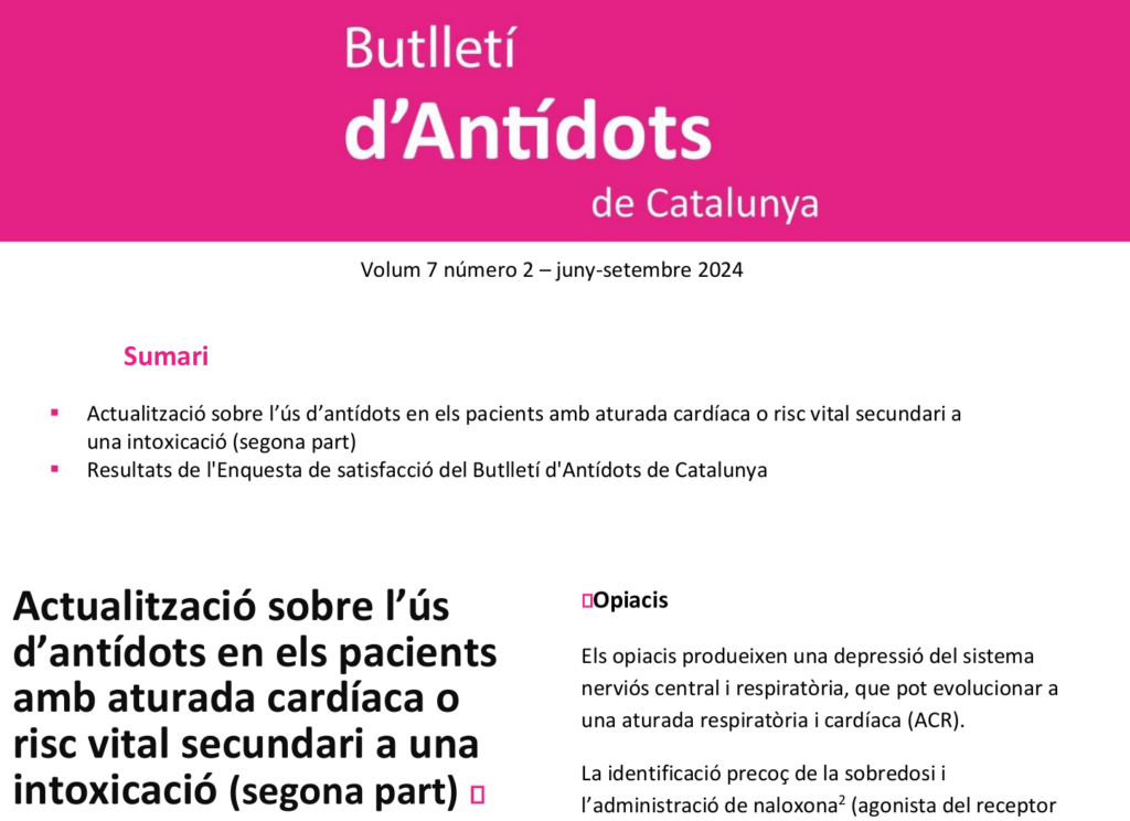 Capçalera del Butlletí d'Antídots de Catalunya