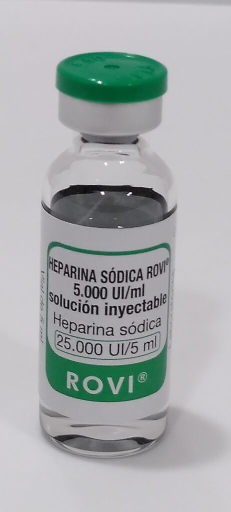 Ampul·la d'heparina sòdica 5000 UI/ml